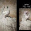 Pet Portrait Template Cat bride