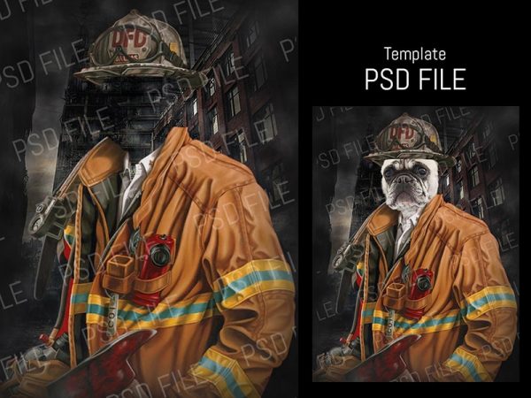 Portrait Template Firefighter