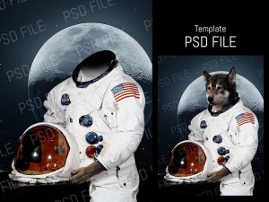 Pet Portrait Template astronaut