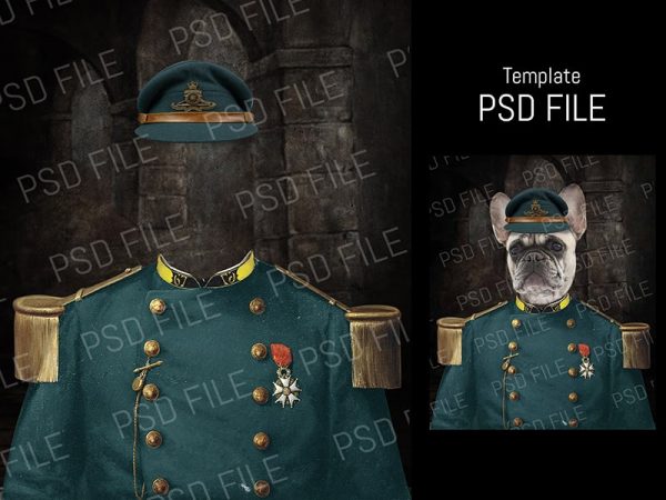 Portrait Template Dog military