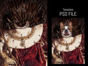 Portrait Template Dog Queen