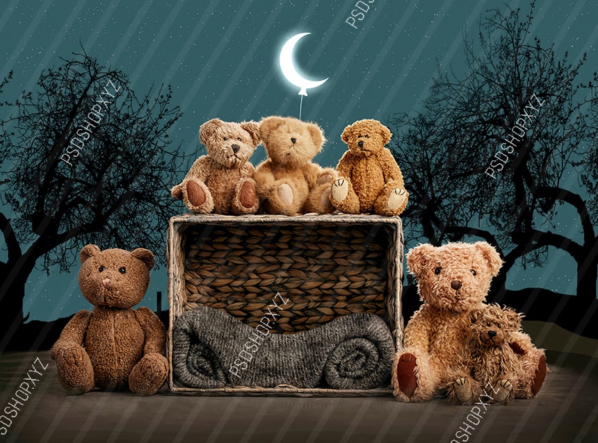 Teddy Bear Newborn Background